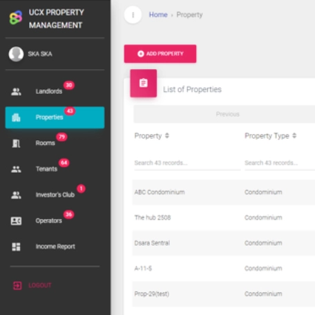 <strong>Client:</strong> UCX Property Management<br> Property Management System
